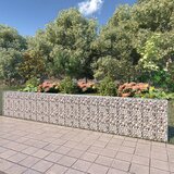 vidaXL Gabionski zid s poklopcima od pocinčanog čelika 600 x 30 x 100 cm | shoptok.hr