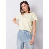Fashion Hunters Yellow t-shirt with a back neckline Cene