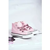 Kesi Children's Sneakers With Cubic Zirconia Pink Smile
