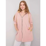 Fashion Hunters Dust pink women's sweatshirt of a larger size | Shoptok.si