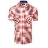 DStreet White and red men's shirt with short sleeves KX0954 Cene