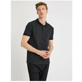 Koton Men's Black Check Cotton Slim Fit Polo Neck T-Shirt cene