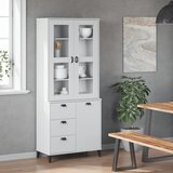  Visoka komoda VIKEN bijela 80 x 40 x 190 cm od masivne borovine | Shoptok.si