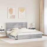 Krevet s od storage Siva Sonoma 180 x 200 cm Konstruirano drvo | Eponuda.com