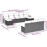 vidaXL 10-dijelni set vrtnih sofa s jastucima crni od poliratana | shoptok.hr
