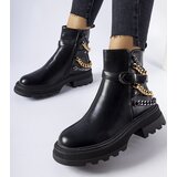 Gemre Black ankle boots with decorative chains Bonenfant | Eponuda.ba