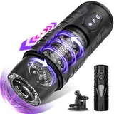 Powerful Automatic Rotating & Thrusting Masturbator Black