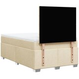  Krevet box spring s madracem krem 120 x 190 cm od tkanine Slike