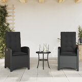  The Living Store Vrtni naslanjač 2 kosa z blazinami črn poli ratan - Vrtni Naslanjač, (21472659) | Shoptok.si