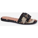 Boto Flat Women's Slippers With Decorative Buckle Black Clariola | shoptok.hr