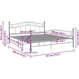  Okvir za krevet sivi metalni 180 x 200 cm | Eponuda.com