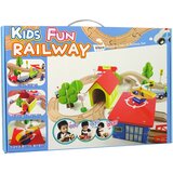 Lean_Toys Lesena železnica Vlak Vagon Drevesa Zgradbe | Shoptok.si
