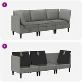  Set namještaja za dnevni boravak 3 pcs Tamnosiva Tkanina | Eponuda.com