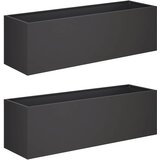  Vrtna saksija 2 kom. Crna 80 x 30 x 30 cm Čelična vrata | shoptok.hr