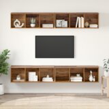 vidaXL Stenski TV kabinet s polico 4 pcs Stari les 37 x 37 x 107.5 cm | Shoptok.si