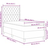 Box Spring Postelja z Mattresom Temno Zelena 90x200 cm Žamet, (22052339) | Shoptok.si