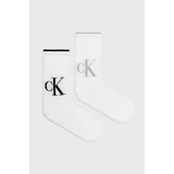 Calvin Klein Jeans Nogavice 2-pack ženski, bela barva