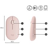Logitech Pebble M350 (910-005717) bežični optički miš 1000dpi roze bežični miš | ePonuda.com