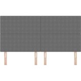  LED glava kreveta S LED lampica Svijetlo siva 180 cm Poliester | shoptok.hr
