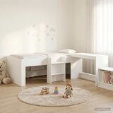  Krevet za djecu s visokim okvirom i stolom Bijela 90 x 190 cm | shoptok.hr