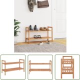 The Living Store Regal za čevlje 69x27x41 cm trdna orehovina - Regal Za Čevlje, (21744345) Cene