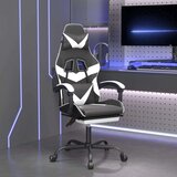  Gaming stol z oporo za noge črno in belo umetno usnje, (21377468) | Shoptok.si
