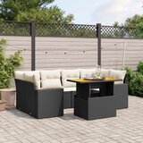 vidaXL 7-dijelni set vrtnih sofa od poliratana s jastucima crni | shoptok.hr