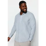 Trendyol Khaki Men's Regular Fit Shirt with Flared Cotton Plus Size