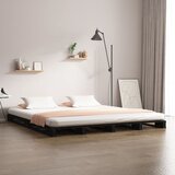 Krevet od paleta crni 135 x 190 cm masivna borovina bračni | shoptok.hr