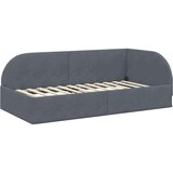 vidaXL Kotna postelja z vzglavjem Temno siva 100 x 200 cm Žamet | Shoptok.si