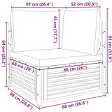  Kutna vrtna sofa s jastucima od masivnog drva bagrema Smeđa | shoptok.hr