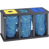 VAR Postaja za zbiranje odpadkov Tetris, za 3 x pribl. 58 l prostornine, s pritrdilnim obročem, starinsko srebrne barve | Shoptok.si