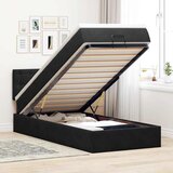 Maison Chic Otomanski Posteljni okvir - Enojna postelja - Postelja za odrasle z vzmetnico črn 90x190 cm žamet-J2215, (21765020) | Shoptok.si