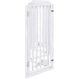 vidaXL Ograda za pse z vrati zložljiva 6 panelov bela 300cm topolovina | Shoptok.si