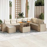 vidaXL 9-dijelni set vrtnih sofa s jastucima bež od poliratana bagrem Cijene