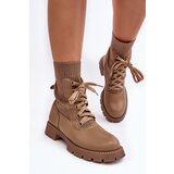 Boto Women's lace-up ankle boots with light beige sock Gentiana | Shoptok.si