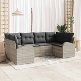  Sjedeća garnitura za vrt 6 kom. Bež i svijetlo poliratan 234 x 124 x 85 cm | shoptok.hr