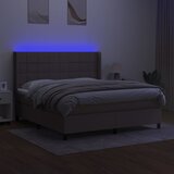  box spring s madracem LED smeđesivi 180x200 cm tkanina | shoptok.hr