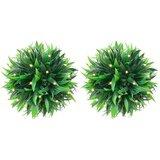 vidaXL Umetni pušpani okrogli z LED lučmi 4 kosi zelene 15 cm | Shoptok.si