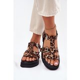 Boto Ladies Eco Leather Sandals With Buckles Leopard Jeneliena | shoptok.hr
