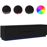 vidaXL TV omarica z LED lučmi črna hrast 193,5x41x50 cm | Shoptok.si