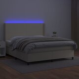  box spring s madracem LED krem 160x200cm od umjetne kože | shoptok.hr