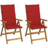 Maison Chic Vrtni stoli - Stol za vrt 2 kosa z blazinami trden akacijev les JS1422, (21878555) | Shoptok.si