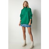 Happiness İstanbul Women's Green Turtleneck Oversized Knitwear Sweater Cene