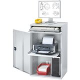 eurokraft pro računalniška delovna postaja, jeklena pločevina, vxš 1060 x 650 mm, brez ohišja za zaslon, barva vrat svetlo siva | Shoptok.si