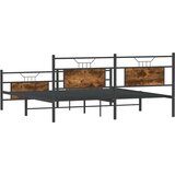 Metalni Kovinski posteljni okvir brez vzmetnice dimljen hrast 183x213cm, (21829113) | Shoptok.si