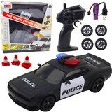 Policijski auto na daljinsko upravljanje RC 4WD sa izmjenjivim kotačima - crni | shoptok.hr