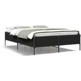  Okvir za krevet crni 160x200 cm konstruirano drvo i metal