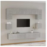  8-dijelni set TV ormarića siva boja betona konstruirano drvo | shoptok.hr