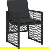 vidaXL 5-dijelni vrtni blagovaonski set s jastučićima crni poliratan, vrtni stol crni 140x80x73 cm staklo otpornog na udarce | shoptok.hr